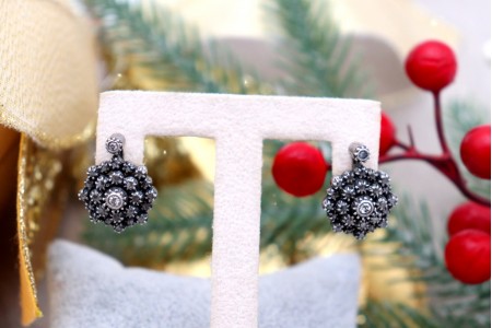  Brincos em ouro e prata circulares com diamantes (4)