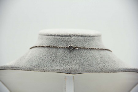 Gargantilha de ouro e prata com diamantes, lascas de diamante e marcassites com 