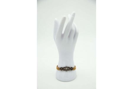 Pulseira de senhora em ouro e prata com diamantes