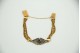 Pulseira de ouro e prata em malha de friso e  3+1com diamantes (20) no centro