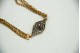 Pulseira de ouro e prata em malha de friso e  3+1com diamantes (20) no centro