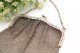 Bolsa de malha em prata com arco simples com pendentes e corrente 