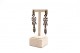 Brincos em prata com crisólitas (quartz) em forma de laço com pendentes