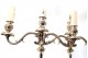 Candelabros de dois lumes em prata com relevos e aplicações, eletrificados