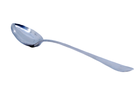 Colher de arroz e de servir em prata lisa.