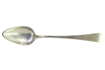 Colher de arroz e servir em prata lisa.