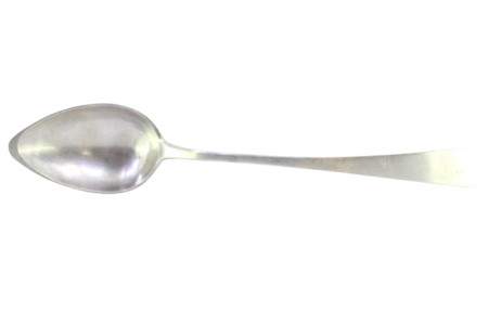 Colher de arroz e servir em prata lisa com cabo a expedir.