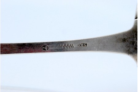 Concha de sopa em prata lisa com cabo a expedir.