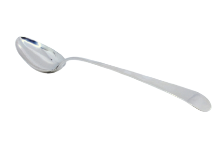 Colher de arroz e de servir em prata lisa.