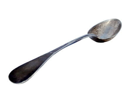 Colher de arroz e servir em prata lisa com cabo a expedir.