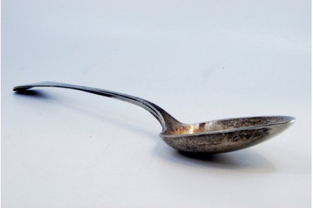 Colher de arroz e servir em prata lisa com cabo a expedir.