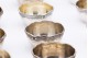 Conjunto de doze lavabos em prata relevada