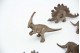 Conjunto de nove dinossauros em prata miniatura