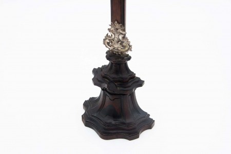 Crucifixo de pau santo com Cristo Jansenista em marfim