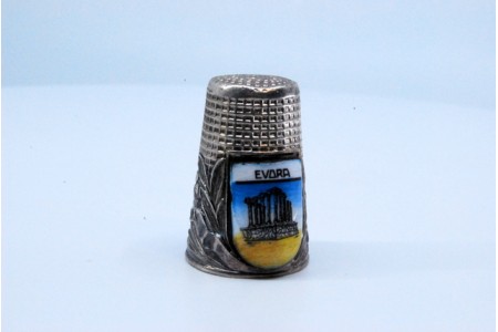 Dedal em prata Portugal Souvenir com imagem Templo Diana Évora.