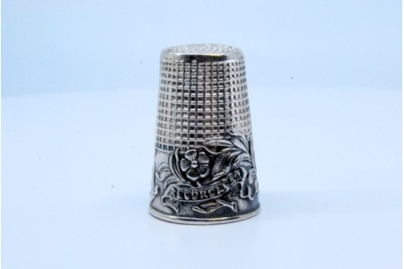 Dedal em prata com recordação da Basílica de Fátima.