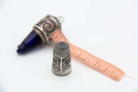 Dedal de prata em malha filigrana