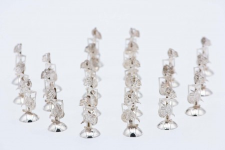  Conjunto de (22)  marcadores de lugar de mesa em prata 