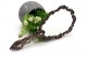 Espelho de mão com estrutura em prata concheada e perlada com relevos na pega