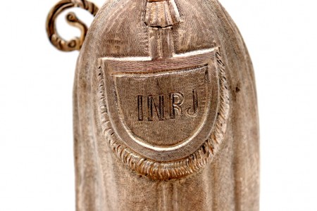 Estátua Santo Eloi em prata com aplicações e relevos