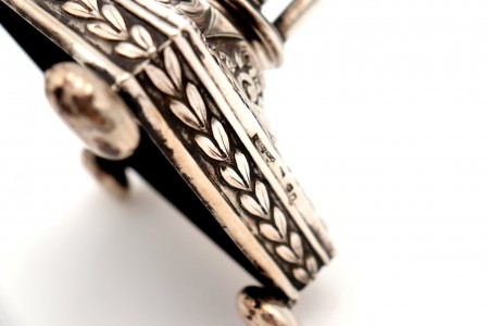 Fruteira em vidro lapidado gravado a ácido