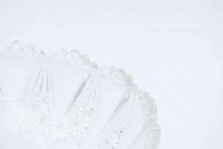  Fruteira centro de mesa em vidro lapidado