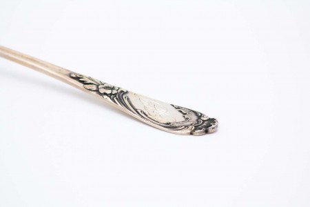 Garfo para servir peixe em prata recortada