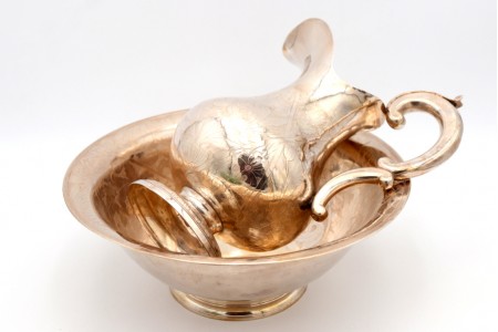 Lavanda e gomil em prata com gravados envolventes e frisos 