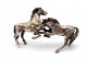 Cavalos em prata com relevos e aplicações em vulto perfeito