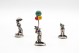 Trio de palhaços miniatura em prata com bases circulares