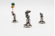 Trio de palhaços miniatura em prata com bases circulares