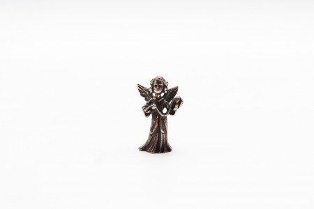 Conjunto de miniaturas (6) em prata de anjos tocando instrumentos musicais