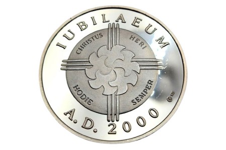 Moeda em prata Jubilaeum Vaticano A.D 2000