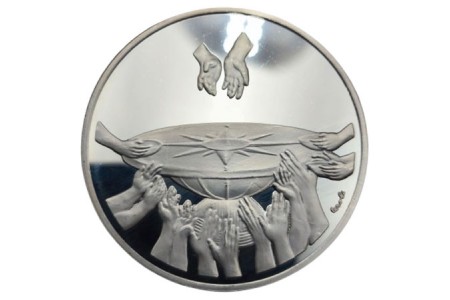 Moeda em prata Jubilaeum Vaticano A.D 2000