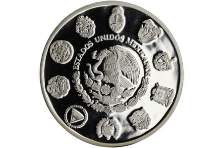 Moeda em prata 5 pesos - Pacific Ridley Tartaruga Marinha