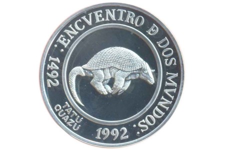 Moeda em prata tatu 25 pesos - Ibero Americano