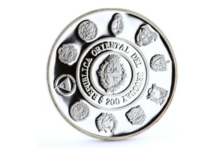 Moeda em prata Fauna Selvagem Ameaçada 200 Pesos Uruguaios