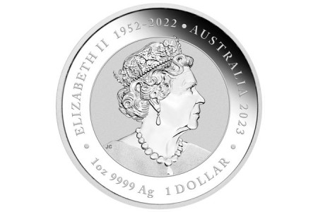 Moeda em prata 1 Dollar - Elizabeth II - Dragon and Koi