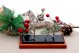  Miniatura de cavalo e jockey em prata de vulto perfeito com aplicações e relevo