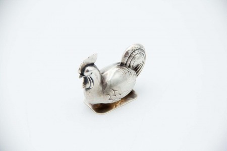 Miniatura de galo em prata