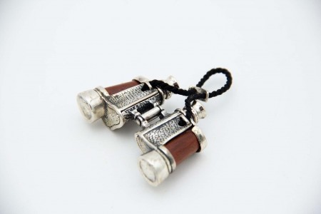  Miniatura de binóculos em prata