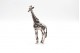 Escultura em prata de girafa em vulto perfeito com relevos e outros detalhes