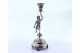 Paliteiro em prata com rapaz sobre plinto segundo cálice floreado