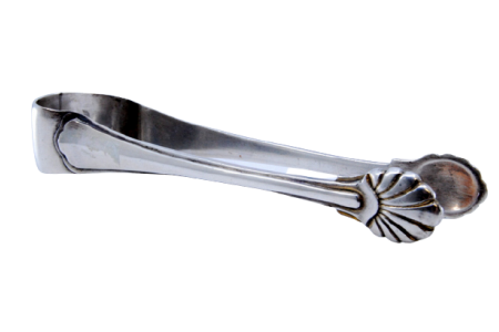 Pinça em prata lisa para açúcar com pouco relevo pinças em forma de concha