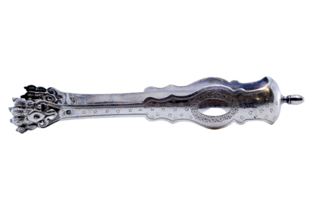 Pinça para gelo em prata em forma de garras 