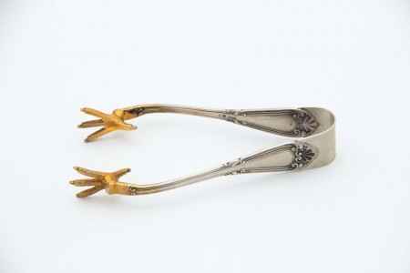  Pinça de prata para gelo com garras