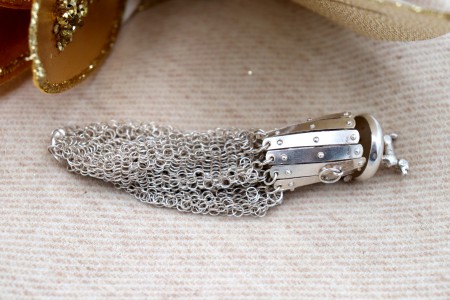 Porta moedas em malha de prata 