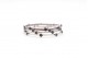 Conjunto de quatro pulseiras tipo escrava em prata lisa e adornadas com flores e