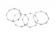 Conjunto de quatro pulseiras tipo escrava em prata lisa e adornadas com flores e