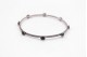 Conjunto de quatro pulseiras tipo escrava em prata lisa e adornadas com flores e